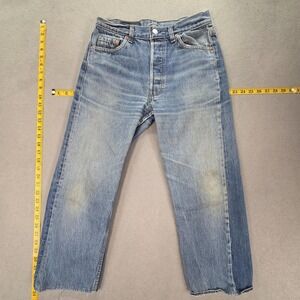 VTG Levis 501 Jeans Womens Light Wash Made USA Straight Altered Hem Fits 28x23